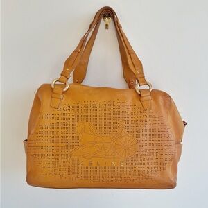 Phoebe Philo Era Celine 24-Hour Horse Carriage Perforated Leather Carryall Tote